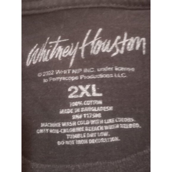 VINTAGE Whitney Houston Black Graphic T-Shirt Men's Size 2XL - Picture 6 of 8
